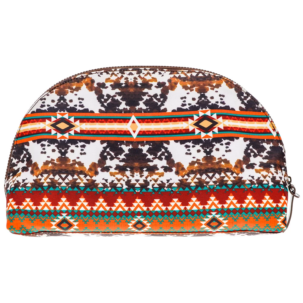 "Ponderosa" Hooey Large Accessory Bag Cowprint Red/Orange - Image 2