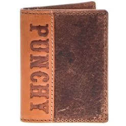 HOOey "Punchy Classic" Bifold Money Clip Brown /Tan Leather