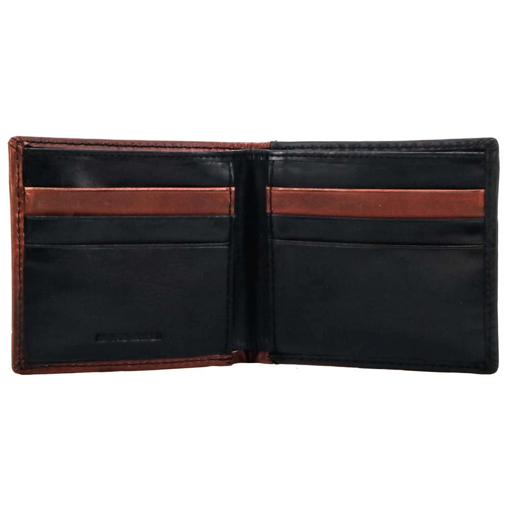 HOOey "Neon Moon" Bifold Roughy Wallet Black/Brown W/Turquoise Aztec - Image 3