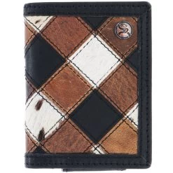 HOOey "Smackdown" Bifold Money Clip Wallet Black/Brown Patchwork