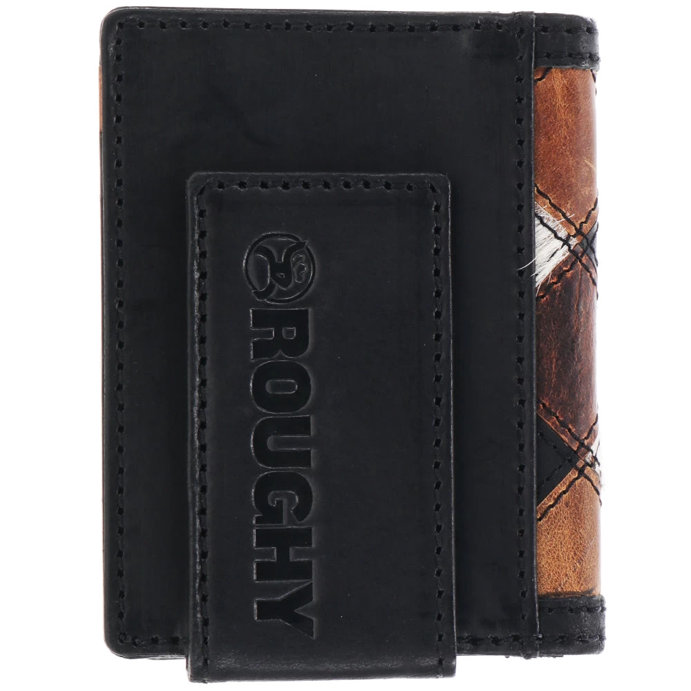 HOOey "Smackdown" Bifold Money Clip Wallet Black/Brown Patchwork - Image 2