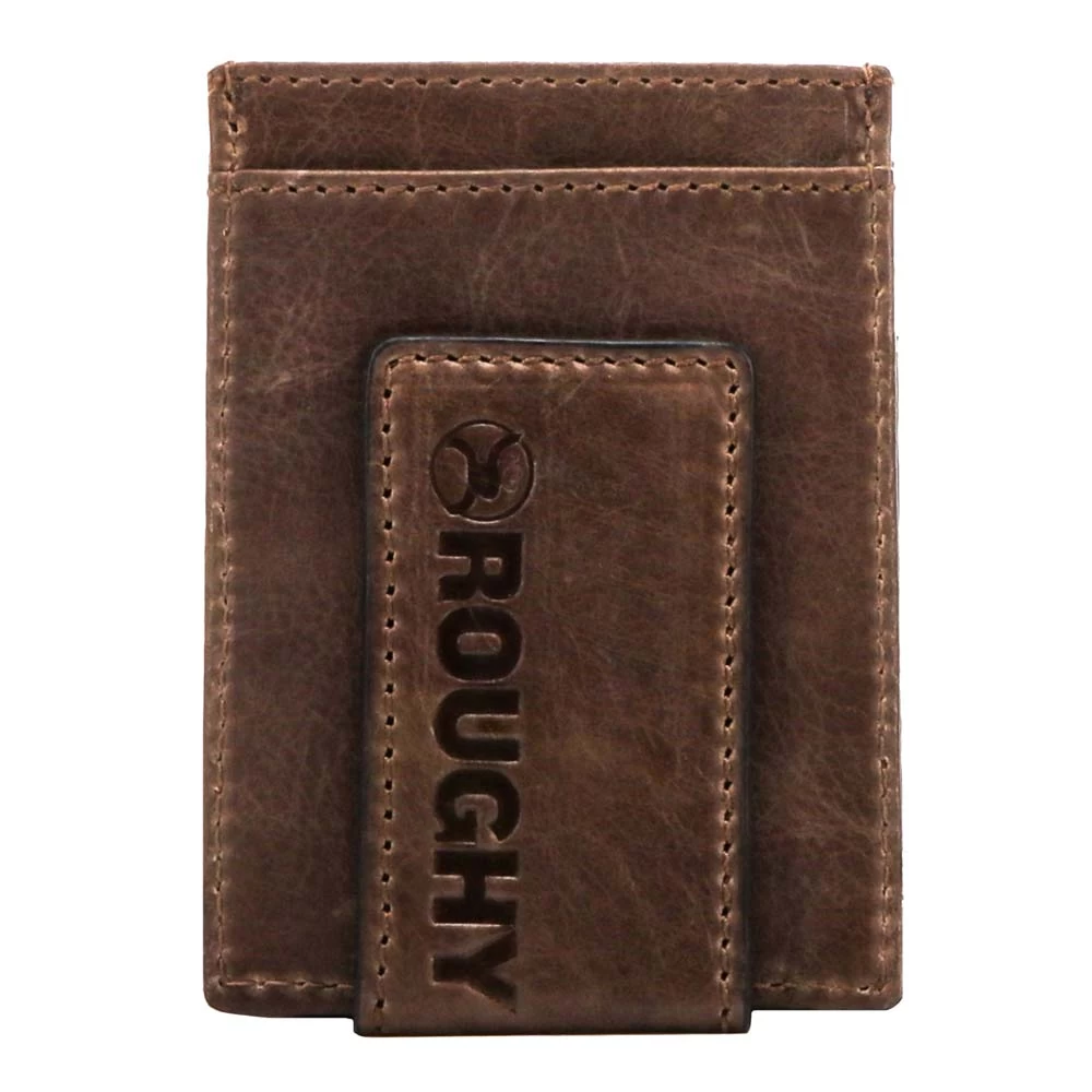 HOOey Kamali Roughy 2.0 Money Clip Brown/Red W/Red Leather Accent Pocket - Image 2