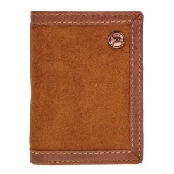 HOOey "Roughy Classic" Roughout Brown Leather Trifold Wallet