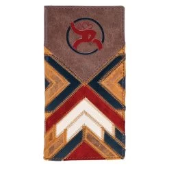 HOOey "Kamali" Rodeo Roughy 2.0 Wallet Brown/ Red W/Patchwork