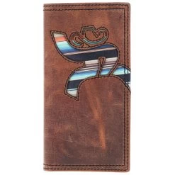 HOOey "Hawk" Rodeo Wallet Brown W/ Navajo Serape Print