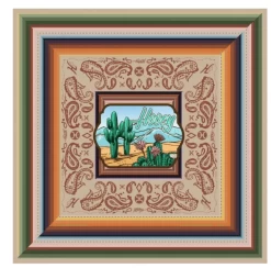 HOOEY Sonora Multi-Color Cactus Silk Wild Rag BANDANA20-SONORA-1-1