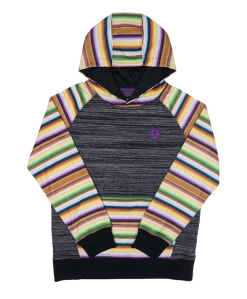 Hooey Youth "Catalina" Black Space Dye Hoodie W/ Serape Sleeves HH1167BKSP-Y