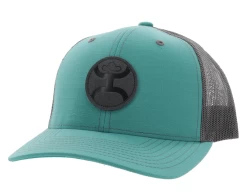 Hooey "Blush" Teal & Grey 6-Panel Trucker With Grey Patch Snap Back Hat 2205T-TLGY