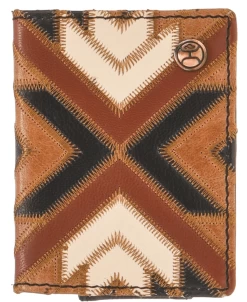 Hooey Men's Montezuma Bifold Money Clip Brown/Black W/ Patchwork HFBF007-BRBK