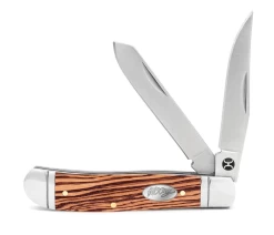 Hooey Zebra Wood 3 1/2” Small Trapper Knife HK128-01
