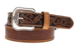 Hooey 'Ranchero' Classic Natural & Brown Accent Belt HMBLT029