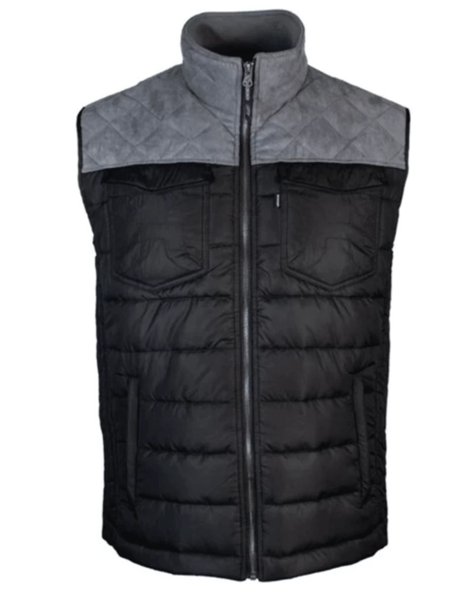 Hooey Men's Black Full Zip With Charcoal Yoke Vest HV097BKCH