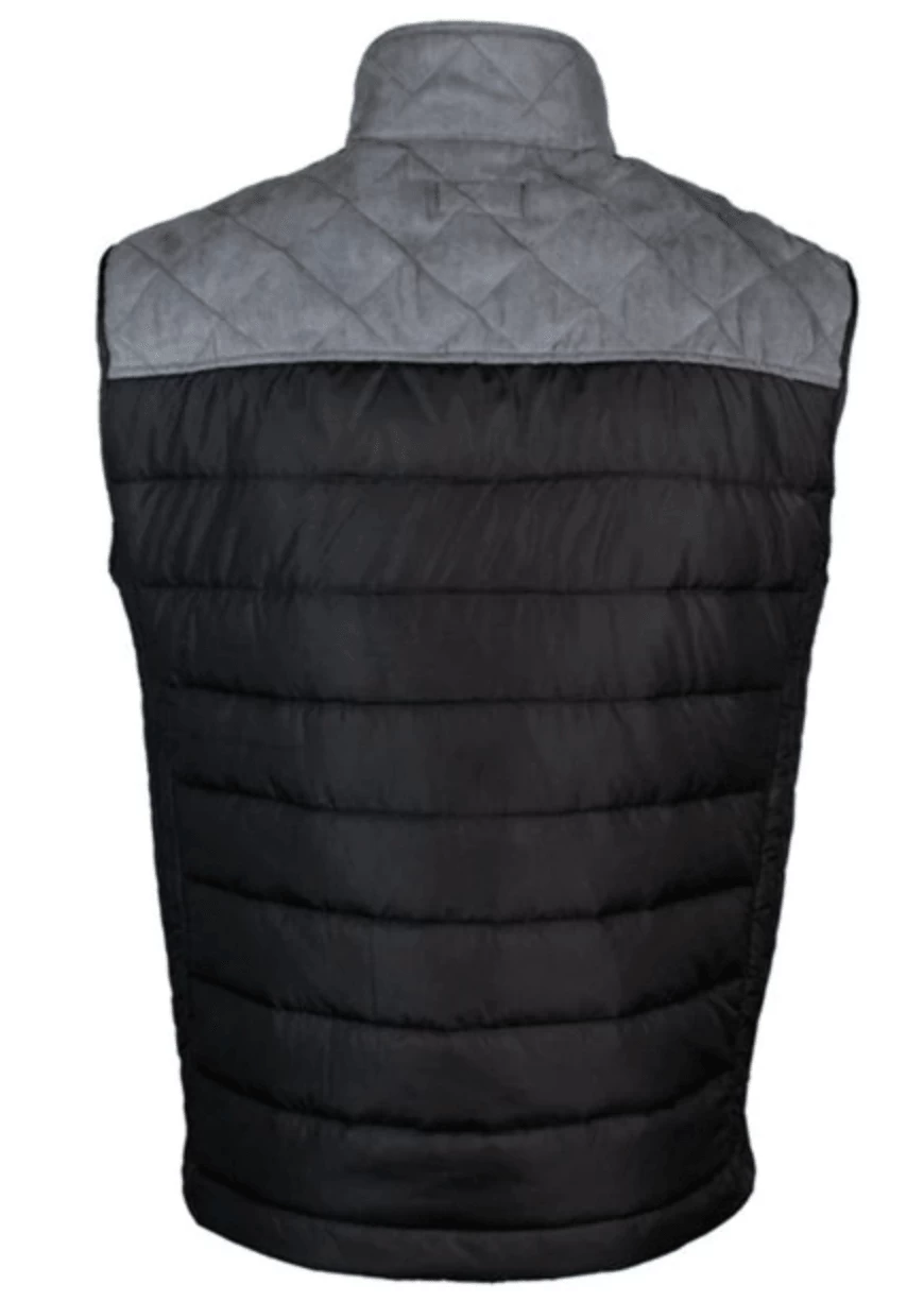 Hooey Men's Black Full Zip With Charcoal Yoke Vest HV097BKCH - Image 2