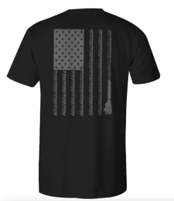 Hooey Boy's "Liberty Roper" Black W/Flag Crew Neck Tee HT1680BKY