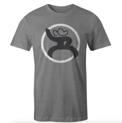 Hooey Men's "Roughy 2.0" Grey With White & Charcoal Logo Tee RT1516GY