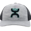 Hooey "Cheyenne" Grey & Black Trucker Snapback Hat2217T-GYBK