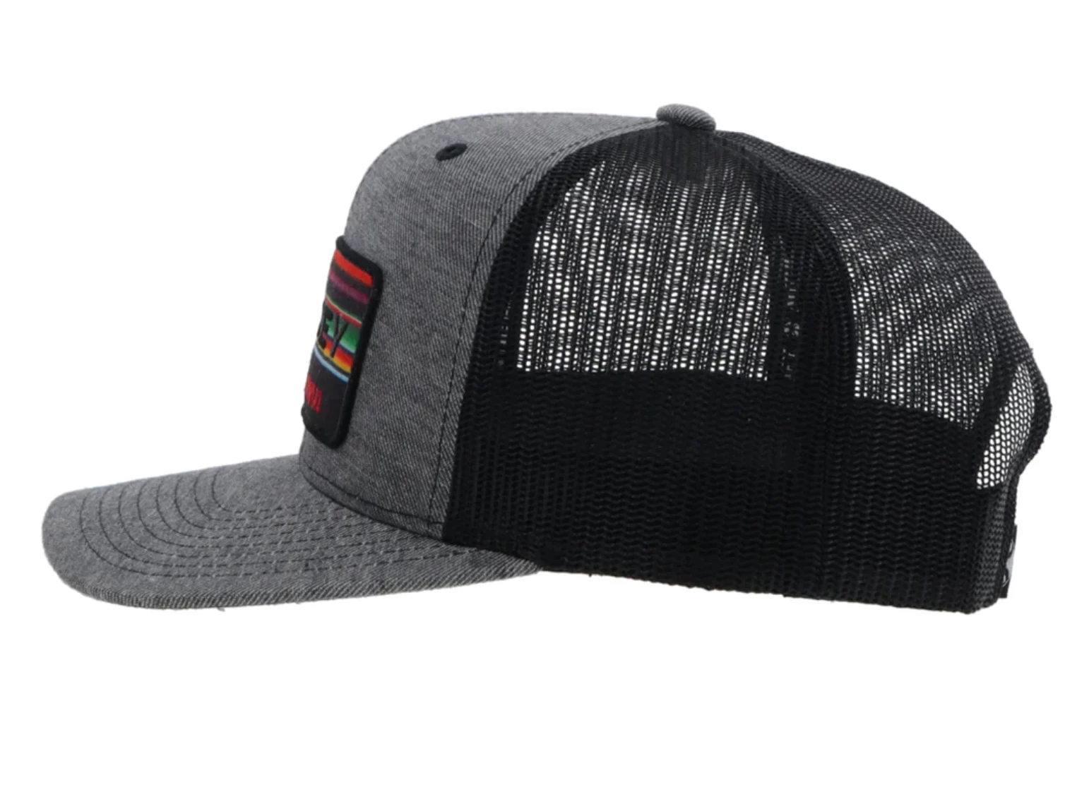 Hooey "Horizon" Grey & Black Trucker Snap Back Hat 2335T-GYBK - Image 2