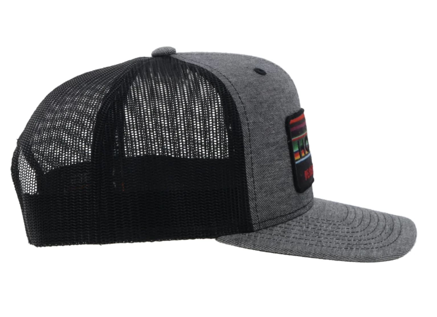 Hooey "Horizon" Grey & Black Trucker Snap Back Hat 2335T-GYBK - Image 4