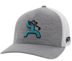 Hooey "Golf" Grey & White Flexfit Ball Cap 2216GYWH