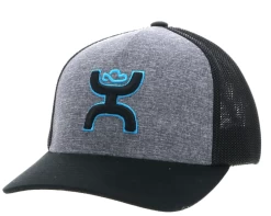 Hooey "Coach" Charcoal & Black Flexfit Ball Cap 2312CHBK
