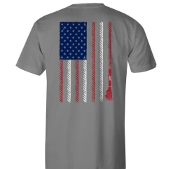 Hooey Men's "Liberty Roper" Grey American Flag Tee HT1680GY