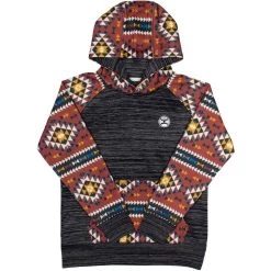 HOOey Youth "Summit" Charcoal W/Aztec Pattern Hoody